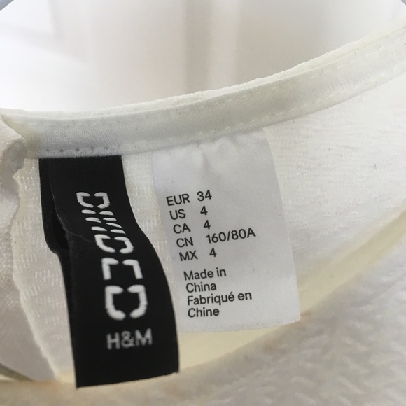 White Mini Cutout Dress H&M Sz 4 - Picture 4 of 4